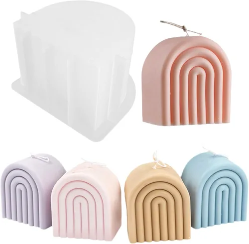 Vista 6 de 2 piezas de moldes de vela de burbujas 3D, moldes de cilindro y cubo de silicona para hacer velas y jabón de bricolaje