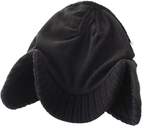 Vista 2 de LLmoway Gorro de invierno para hombre y mujer con visera cálido con orejeras, gorro con forro polar
