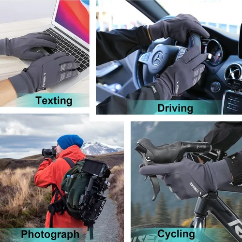 Vista 5 de Guantes térmicos de invierno para hombres y mujeres guantes cálidos para congelador antideslizantes impermeables ligeros para pantalla táctil