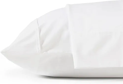 Vista 41 de Fundas de almohada 100% algodón percal con encaje fluer tamaño Queen/estándar, color blanco, 2 piezas de fundas de almohada, ropa de cama fuerte