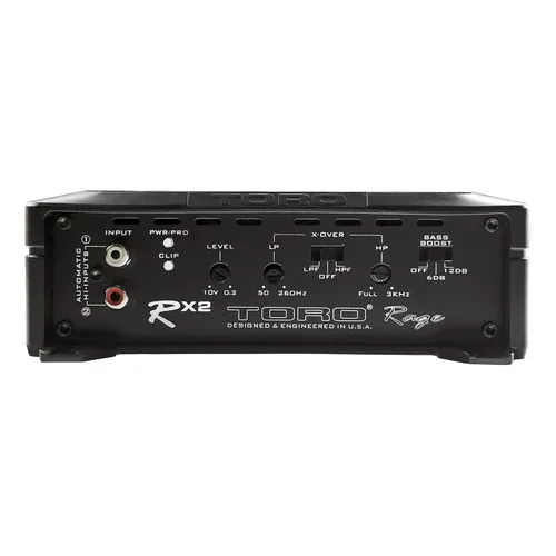 Vista 5 de TORO TECH Amplificador de coche RX2 de 2 canales 65W x 2 RMS @ 4Ω / 90W x 2 @ 2Ω - Amplificador MOSFET clase A/B con encendido automático