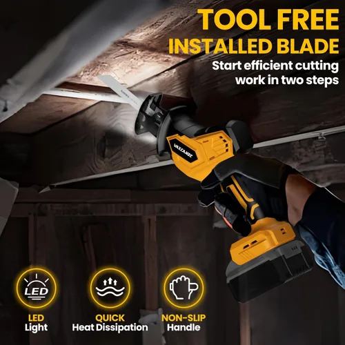 Vista 4 de Sierra de recíproca inalámbrica para batería Dewalt 20 V, motor sin escobillas de 3 velocidades variables 0-3500, cambio de hoja sin herramientas