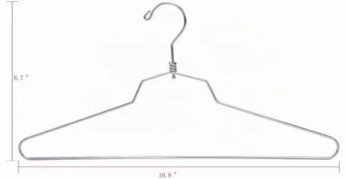 Vista 5 de Perchas de metal de calidad, gancho giratorio, acero inoxidable, resistente, ropa de alambre, 10 estándar, 17 pulgadas