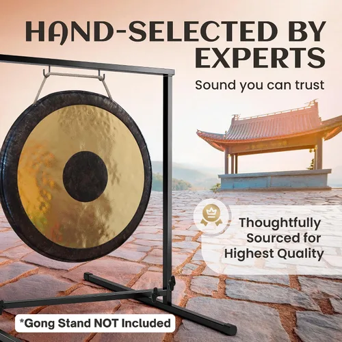 Vista 2 de The Gong Shop Gong chino hecho a mano, lavado rico y tonos de resonancia profunda para meditación, curación de sonido, yoga o decoración del hogar