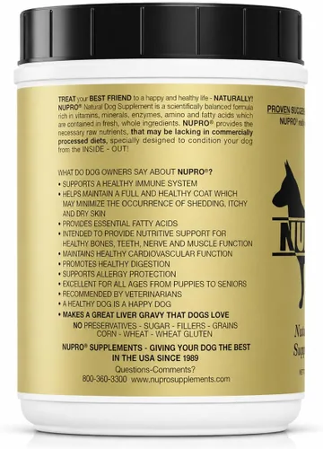 Vista 2 de Nupro Suplemento completamente natural para perros (30 oz) Suplemento todo en uno para perros, para todas las razas y edades, apoya la digestión