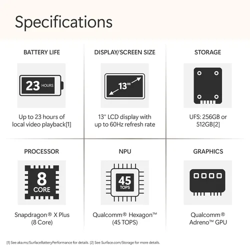 Vista 4 de Microsoft Surface Laptop (2025), PC con Windows 11 Copilot+, pantalla táctil de 13 pulgadas, Snapdragon X Plus (8 núcleos), 16 GB de RAM Océano