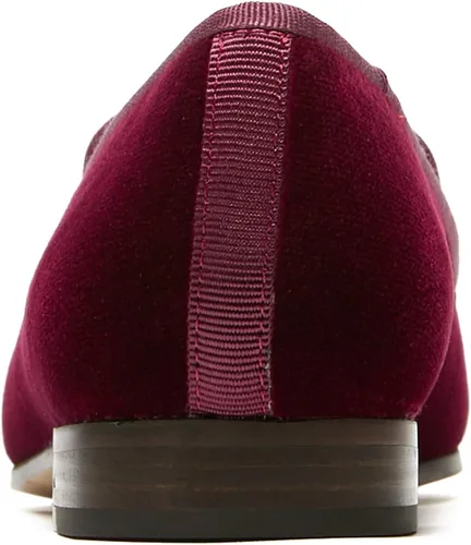 Vista 4 de Journey West Mocasines planos de terciopelo para mujer con bordado para fumar