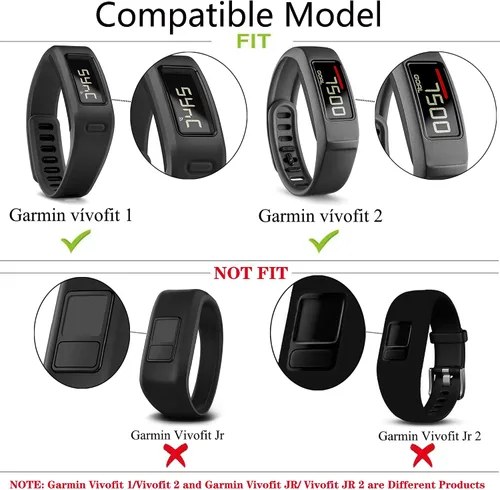 Vista 7 de QGHXO Correa para Garmin Vivofit 1 / Vivofit2, correa de repuesto de silicona suave para Garmin Vivofit 1 / Vivofit 2 Activity Tracker, pequeña 10