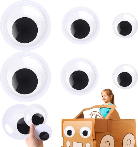 Vista 12 de 6 piezas de 0.6 pulgadas Ojos Googly PETKNOWS, ojos de movimiento autoadhesivos de PETKNOWS para manualidades