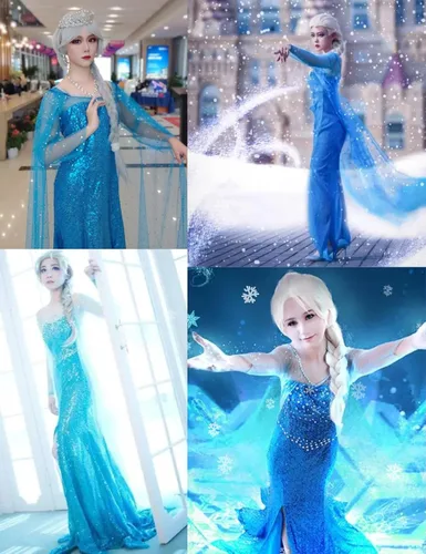 Vista 4 de Ainiel Women Princess Dress Costume Adult Fancy Party Role Play Outfits Halloween Cosplay