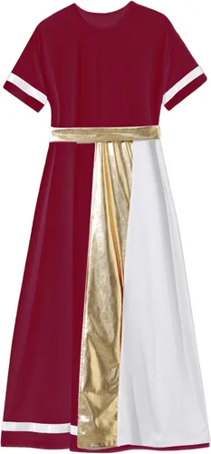 Vista 3 de JEATHA Vestido griego antiguo Toga para niños y niñas, disfraz de Halloween, senador romano, vestido de fiesta de cosplay, túnica larga