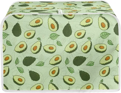 Vista 2 de Coldinair Cubierta para tostadora de dos rebanadas con estampado de aguacate, cubierta de electrodomésticos pequeños con diseño de frutas