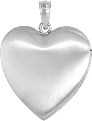 Vista 4 de Collar con medallón de plata de ley de 1.0in para mujer con 4 cuadros grabados de 40,6 a 20.0in