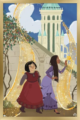 Vista 15 de Trends International Disney Wish - Póster de collage de 3 (amigos), póster de pared, 14.72 x 22.37 pulgadas, versión enmarcada de madera de granero