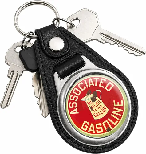 Vista 19 de Brotherhood Round Key Chain for Vintage Motor Oil, Petroleum, and