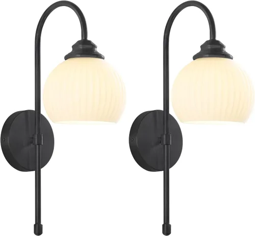 Vista 11 de KCO Lighting - Lámpara de pared vintage con globo de vidrio verde y brazo de latón cepillado - Aplique de globo grande, acabado dorado - Lámpara