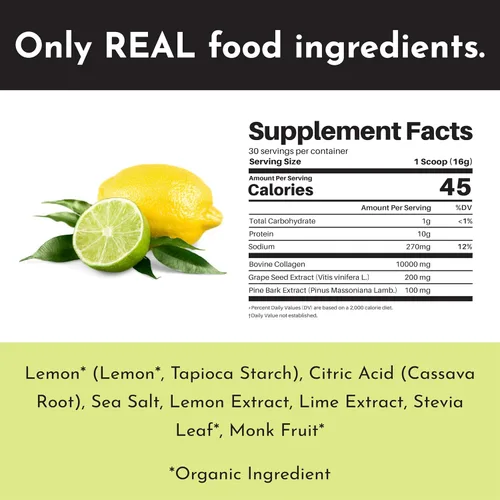 Vista 6 de JUST INGREDIENTS Péptidos de Colágeno de Limón Lima – 30 Porciones – Apoya la Salud de las Articulaciones, la Piel, el Cabello y las Uñas