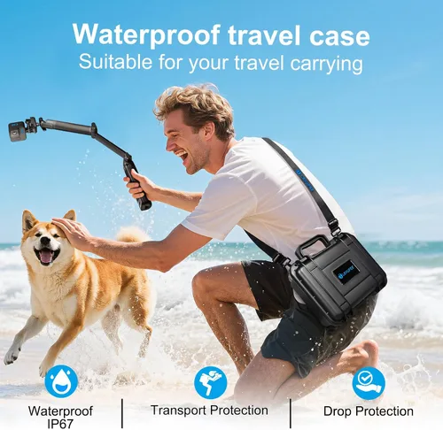 Vista 5 de Lekufee Funda rígida impermeable compatible con GoPro Hero 13/12/11/10/9/8/Media Mod/Gopro Volta/Creator Edition/cámara de acción y accesorios