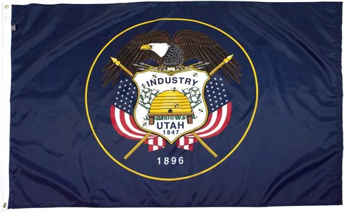 Vista 60 de FlagSource Bandera del estado de Alabama, material de nailon 200D con certificación FMAA, resistente, fabricada en Estados Unidos, resistente a