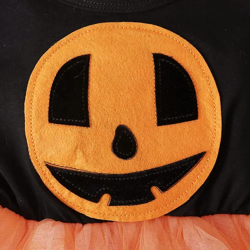 Vista 5 de FEORJGP Vestido de tul de Halloween para niñas pequeñas, vestido de tela de araña, vestido de bruja de Halloween para niñas pequeñas