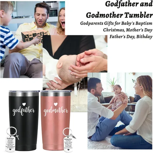 Vista 4 de LiqCool Regalo de propuesta de padrinos, juego de vasos aislados con llavero, regalo para padrinos de parte del ahijado, regalos de padres de Dios