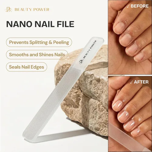 Vista 5 de Beauty Power Set de manicura y pedicura 7 en 1 de acero inoxidable, ultra afilado, cortauñas inclinado, cortauñas para dedos, cortacutículas, lima