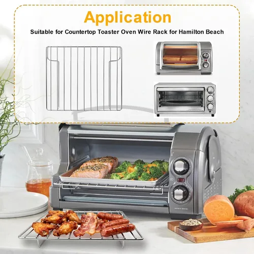 Vista 3 de Piezas de repuesto para horno tostador Hamilton Beach Easy Reach de 4 rebanadas para horno tostador de encimera, 10.9 x 9.2 pulgadas, acero