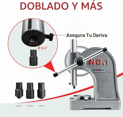 Vista 4 de Prensa de cenador CXRCY de 1 tonelada con cilindro redondo y rueda manual, prensa de cenador manual mejorada de hierro fundido, altura máxima de 14