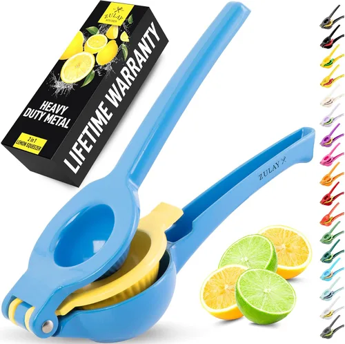 Vista 16 de Zulay Kitchen Exprimidor de limón 2 en 1 de metal, exprimidor de mano de extracción máxima resistente, exprimidor de limón que recibe hasta