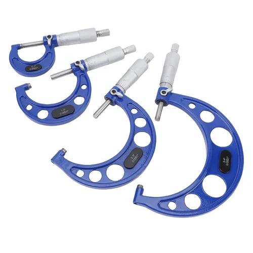 Vista 8 de Keenso 4PCS Outside Micrometer Set, 0-1 Inch 1-2 Inch 2-3 3-4 Machinist Measuring Tool with High Accuracy 0.0001in Graduation, for Quality Control