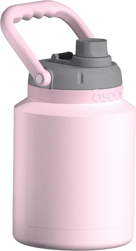 Vista 10 de Asobu Mini jarra de acero inoxidable de doble pared aislada al vacío de 33 onzas con asa de mano completa fácil de transportar y popote desplegable