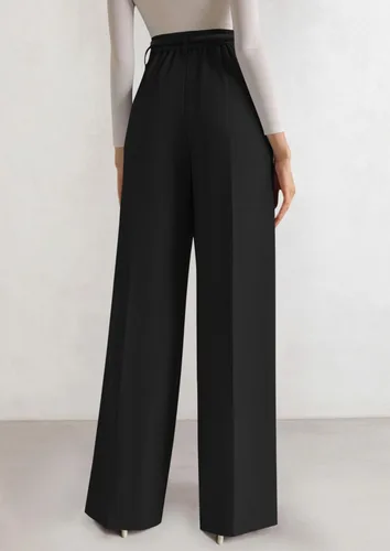 Vista 5 de PRETTYGARDEN Pantalones de vestir de trabajo de pierna ancha a medida para Negro