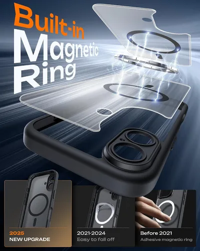Vista 251 de TOCOL Funda para iPhone 11, compatible con Magsafe, protección completa de cámara, imanes integrados, protección contra caídas, funda translúcida