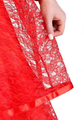 Vista 3 de Vestido de novia gótico rojo Multicolor