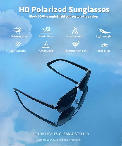 Vista 3 de AWGSEE Gafas de sol aviador para mujer polarizadas con protección UV lentes de sol con espejo 56mm