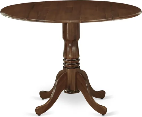 Vista 3 de East West Furniture DLGA3-AWA-03 - Juego de mesa de comedor de 3 piezas que contiene una mesa de cocina redonda con gotas y 2 sillas Parson, 42 x 42