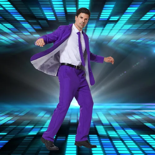 Vista 6 de Padama Disfraz de traje para hombre, traje de fiesta de color sólido, traje de adulto, divertido disfraz de Halloween, disfraz de bromista