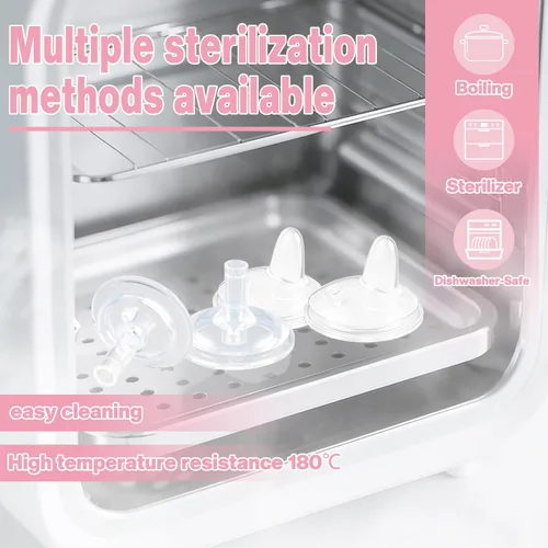 Vista 9 de Tetina para sorber compatible con biberones de cuello ancho de Dr. Brown y biberones con boquilla para sorber Sippy + Pezón de paja