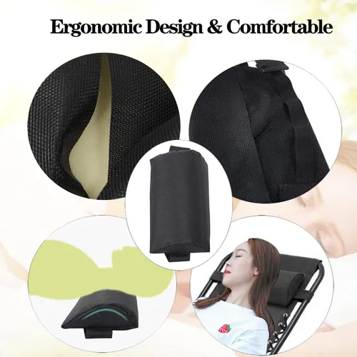 Vista 3 de Ostlttyn Almohada de Reemplazo para Silla de Gravedad Cero, Negra, 14.3x6.7x2.3 pulgadas, Relleno de Espuma, Estilo Moderno, Soporte para la Cabeza