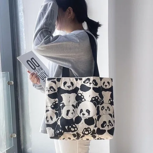 Vista 7 de Bolso de mano estético de lona con cremallera para mujer, bolsas de hombro de viaje con compartimentos