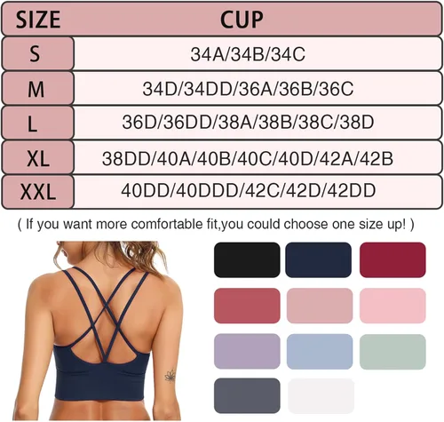 Vista 7 de Sykooria - Pack de 3 sujetadores deportivos con tirantes para mujer, sexys de espalda cruzada, para yoga, correr, atletismo, gimnasio