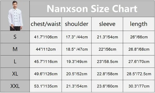 Vista 7 de Nanxson Chaqueta de chef unisex de cocina corta y larga para hombres y mujeres CFM0001