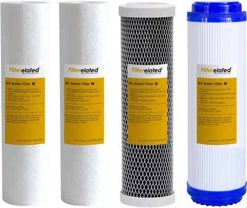 Vista 9 de Sistema de filtro de agua para caravanas, accesorios de latón sin fugas, tres filtros incluidos reducen los sedimentos, filtro de agua