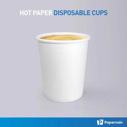 Vista 2 de Vasos desechables de papel caliente [6 onzas, 200 unidades, blanco]