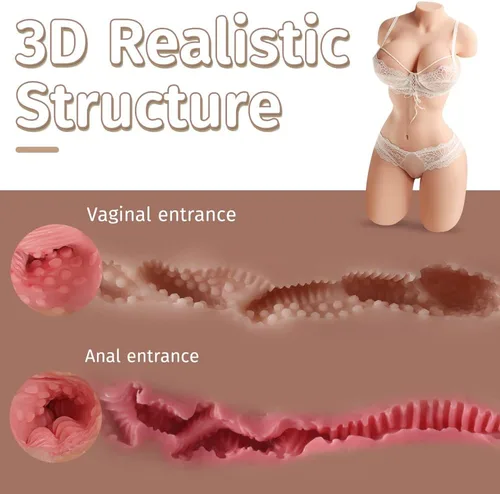 Vista 5 de Muñeca sexual de tamaño real de 9 libras para hombres, masturbador masculino de tamaño completo con pechos grandes, culo de coño, torso realista