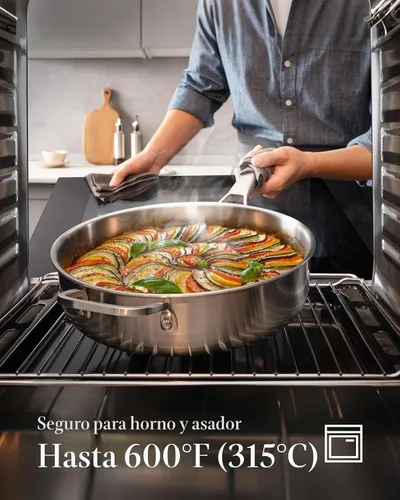Vista 6 de Juego de utensilios de cocina de acero inoxidable, juego de ollas y sartenes de tirador, 10 piezas de utensilios de cocina de inducción de acero