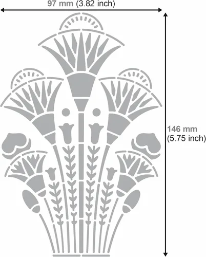 Vista 3 de Aleks Melnyk No.459 - Plantilla de metal, espirales, flores de loto egipcias antiguas, adorno, patrones, plantilla pequeña, 1 unidad, plantilla