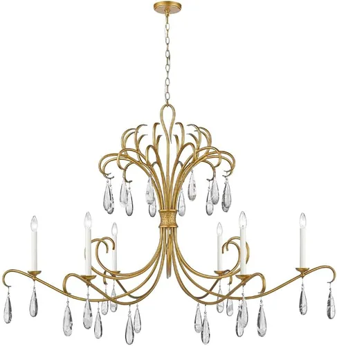 Vista 8 de Z-Lite 3039-59GG Amara - Lámpara de araña de 6 luces en estilo contemporáneo, 34 pulgadas de alto y 58.75 pulgadas de ancho, color acabado: dorado