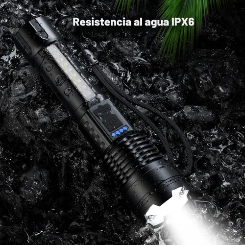 Vista 7 de Cinlinso Linterna de Altos Lúmenes Recargable Paquete de 2, 990000 Lúmenes Súper Brillantes, Linternas LED con 7 Modos de Luz, IPX6 Impermeable