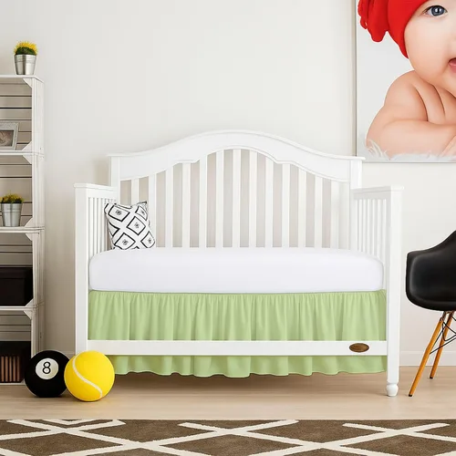 Vista 14 de Cottingon Falda de cama para cuna para guardería, volantes de polvo de ropa de cama de niños pequeños, falda de cuna de microfibra cepillada